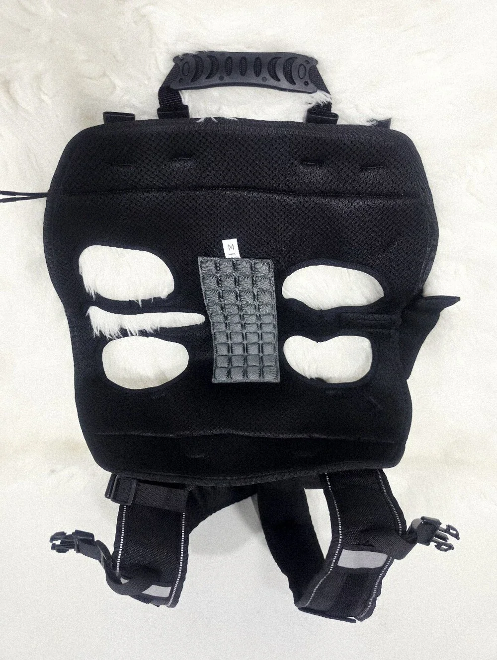 WAKYTU Dog Hiking Backpack Harness Reflective Padded Black Size Medium